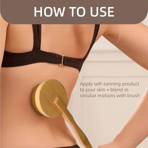 Ludanbest Aplicador autobronzeado nas costas, escova traseira para aplicação de autobronzeamento, ca