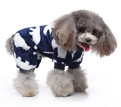 XIAOYU Dog Pajamas Winter Warm Onesies Jumpsuit 4 Leg Dog Clothes with Cute Polar Bear Pattern for Small Dog Cat Halloween Christmas Cosplay - Image 3