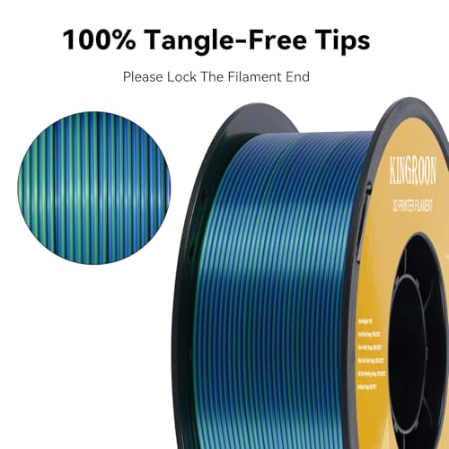 Image of Kingroon Dual Color 1.75 mm Silk Blue Green PLA Filament, Fit Most FDM 3D Printers, Dimensional Accuracy + /- 0.03 mm, 1kg Spool(2.2lbs), 3D Printer Silk PLA Shiny Filament-(Blue Green)