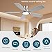JSAITEE Ceiling Fans with Lights, 52 Inch Low Profile Ceiling Fan with Light and Remote Control, Flush Mount, DC Reversible Motor, Noiseless, Nickel 6 Speeds Ceiling Fan for Bedroom