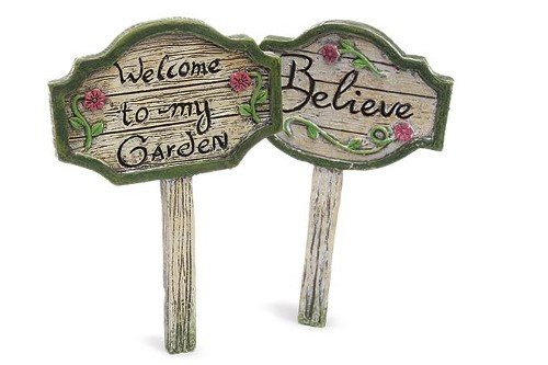 Jardin féérique miniature signes lot de 2 : cadeau idéal jardiniers