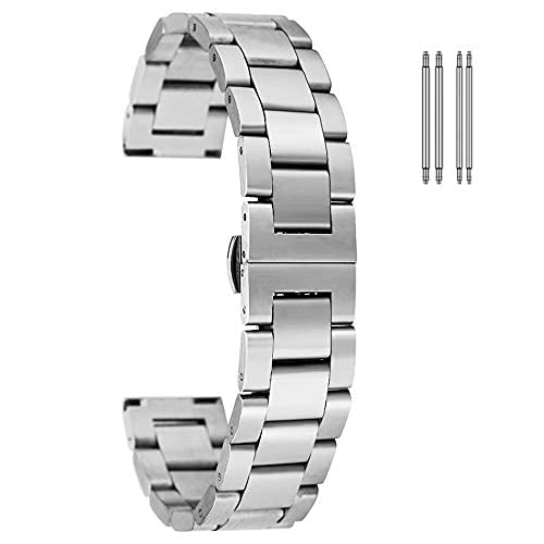 Sangle de montée 18mm 20mm 22mm acier inoxydable boucle argent montre - 7