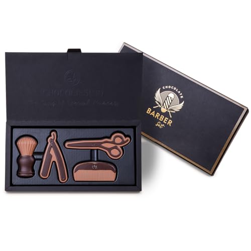 CHOCOLISSIMO – Rasierset aus Schokolade, Vatertag Geschenk Rasierer, schokoladen rasierest Männer, Rasierutensilien Lustiges Geschenk zum Vatertag für Männer, Papa, Vater