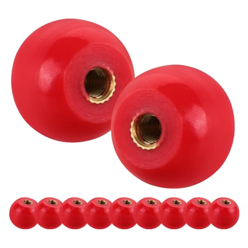 BUTIFULSIC 10pcs Black Bakelite Ball Knobs M4 Thread Copper Center Industrial Handles for Milling Machines Lathe Machine Replacement Hand Crank Handles