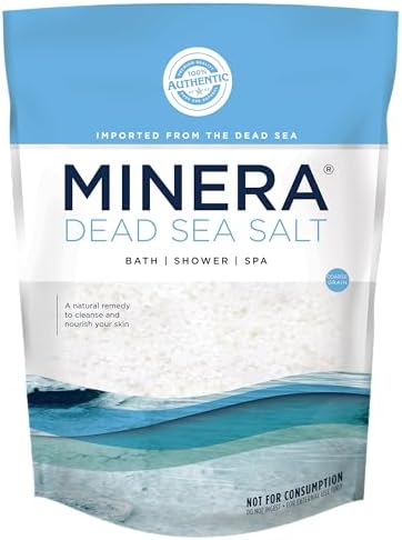 Minera Coarse Grain Dead Sea Salt for Bath & Soaking – 5 lbs, Fast-Dissolving, 100% Pure & Natural, Unscented, Skin-Nourishing Sea Salt