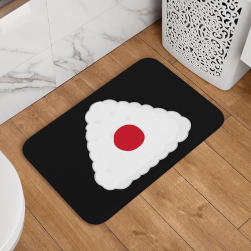 玄関マット 梅干しおにぎり ドアマット 室内 屋外 バスマット おしゃれ 泥落とし 洗える 滑り止め 足拭きマット 浴室 台所 寝室 業務用 四季通用 60cm×40cm