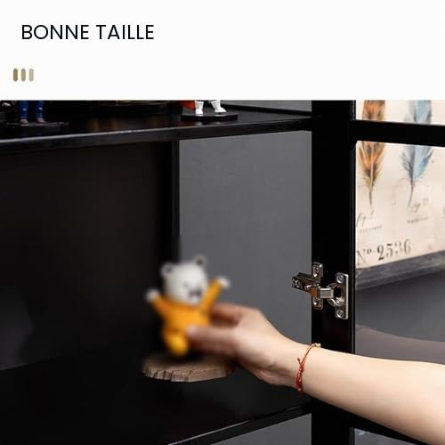 Vitrine en Bambou avec Portes en Acrylique, Meuble de Rangement 4/5 Niveaux, Armoire d’Exposition pour Collections, bibliothèque vitrée Moderne,pour Salon, Chambre ou vitrine à trophées