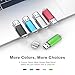 TOPESEL 5 Pack 32GB USB 2.0 Flash Drive Memory Stick Thumb Drives (5 Mixed Colors: Black Blue Green Red Silver)