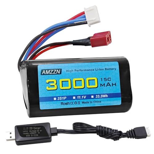Batería 11.1V 3000mAh 15C 3S con cargador para solucionar los cortes de energía en barcos RC