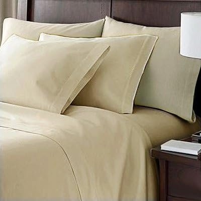 1500 Series Premium Collection, 4pc Bed Sheets (Queen, Cream)