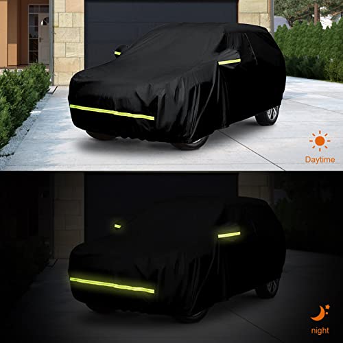 Image of Waterproof Car Cover Compatible with Honda Pilot 2009-2025, Black Car Cover with Inner Cotton & Safety Lock for Snow Rain Dust Hail Sun Protection 195 * 79 * 73in