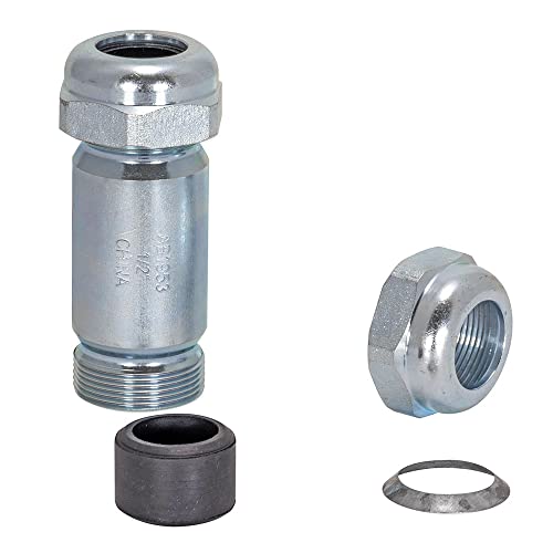 Image of Eastman 3-7 /8 Inch Long Pattern Compression Coupling, 1 /2 Inch IPS, Galvanized Steel, 20562