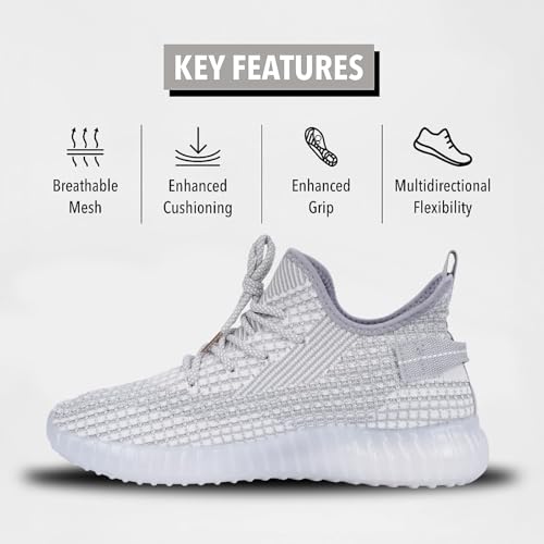 Image of Glemia Knitted Athletic Sneakers, Breathable Mesh Upper, Lightweight Athleisure Knitted Active Wear Slip-On Sneaker Shoes for Sports, Athletics, and Walking Shoes (Multicoloured)