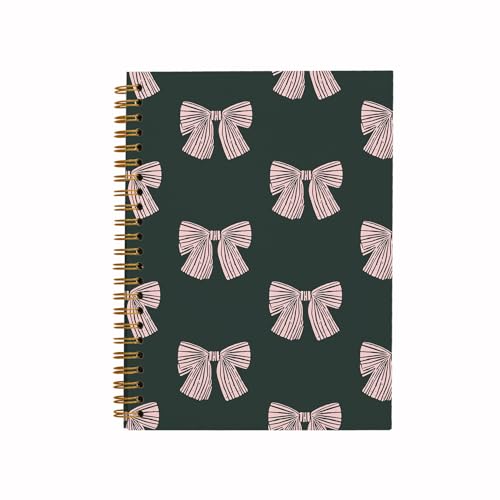 Carnet à spirales idée cadeau originale pour fille et enseignante motif nœuds roses chic