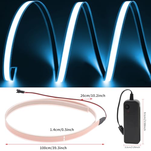 Image of Flexible Led Panel,Electroluminescent Panel Sheet EL Tape Cuttable Soft for Mask Eye Cosplay Party Decor DIY-Continuous /Slow Flash /Fast Strobe 3x24 cm Lightblue (lightblue, 1 * 1)