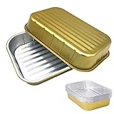 5 Pack 8.86x13' Aluminum Pans ,Half Size Deep Foil Baking Pans, Reusable Aluminum Tray with High...