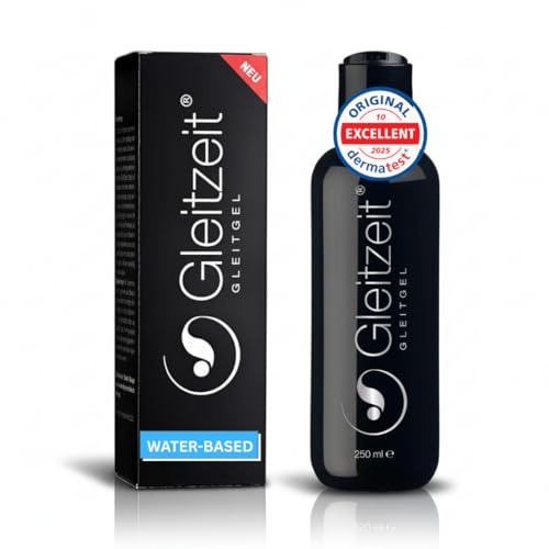 Gleitzeit® Gleitgel Wasserbasis Männer sensitiv 250ml – Gleitmittel hautfreundlich, geruchslos, nicht klebrig - Farb- sowie Duftstofffrei – unterstützt natürliche Gleitfähigkeit – Intimgel