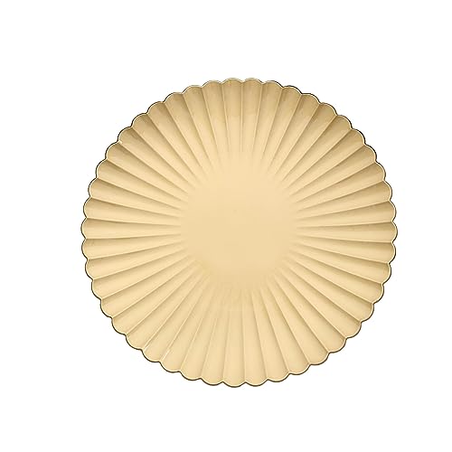 Balsa Circle 6 Plastic 13 in Gold Round Charger Plates Scalloped Shell Design Party Events Reception Tableware Home Decorations Supplies