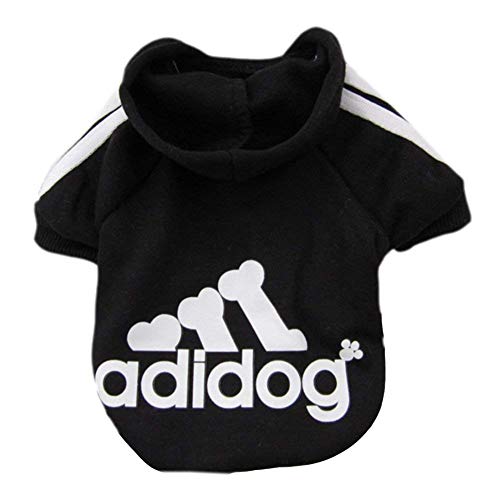 Moolecole Pet Sports Apparel Cat & Dog Cold Weather Coats Dog Hoodies Pet Sweaters (M, Black) - Thumbnail 2