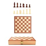 Bluelander Ajedrez de Madera Plegable 29 X 29 cm Abierto (29 x 14.5cm Cerrado), Tablero de Ajedrez con Piezas, Juego de...