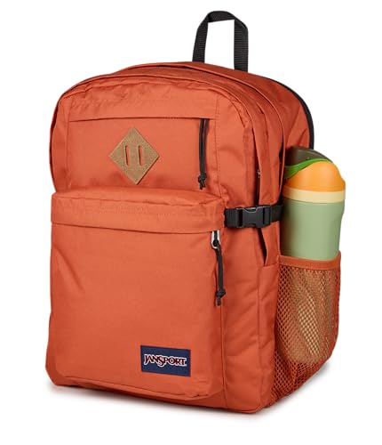 Image of JanSport Main Campus Backpack - Travel or Work Backpack with 15-Inch Laptop Sleeve and Dual Water Bottle Pockets, Dune Red