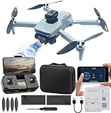 Amitasha S33 GPS Drone 4K 1080p Dual HD Camera with Obstacle Avoidance Gesture Remote Control Flying Drone RC Mode Brushless Motor 2x1800mAh Rechargeable Battery