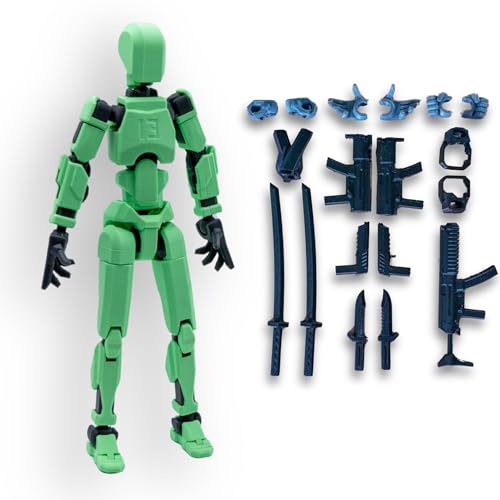 Image of Extra Large | Dummy 13 Articulated Action Figure Robot | 3D Printed | Titan 13 | with Accessories (Sweet Green)