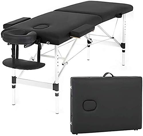 BestMassage Aluminium Massage Table 73 Inch Massage Bed Spa Bed Massage Table WFace Cradle Portable Carry Case Height Adjustable 2 Fold Portable Facial Salon Tattoo Bed, Mixed, 1 Count