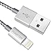 Price comparison product image Fugetek iPhone Charger Cable Cable Charging USB Syncing Data Nylon Braided Cord Compatible with iPhone 11/Xs/Max/XR/X/8/8 Plus/7/7 Plus/6/6S/6 Plus/5S/SE (Grey, 3M)