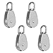 Mirrwin Giratoria Poleas Single-Wheel PoleaAcero inoxidable Individual Rodillos Bloque de Polea Sola Bloque de Polea Sola M20 Plata Carga máxima10 Ton 4 piezas Para levantar y escalar