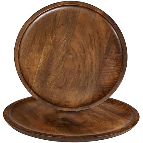 Rustic Wooden Charger Plates Set Cover