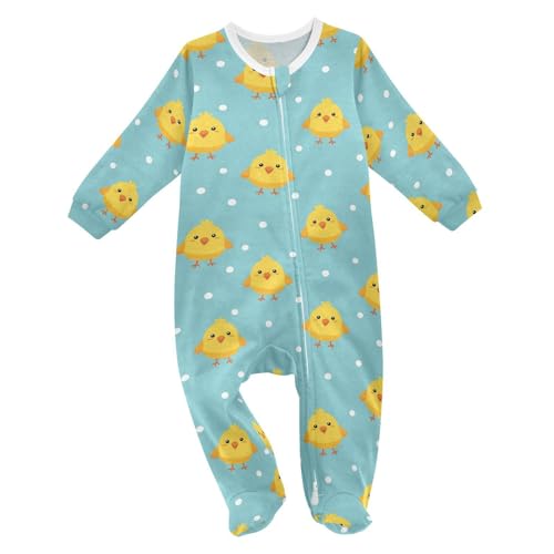Baby One-Piece Footies Long Sleeve Rompers Zipper, Baby Bodysuit Cotton Clothes for Boys Girls 0-24 Month
