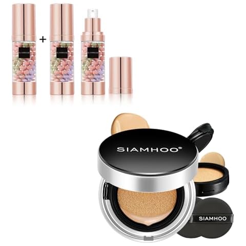 SIAMHOO One Step Face Primer Makeup Skin Tone Corrector Cream and SPF50+ CC Cream Foundation Full Coverage Lightweight Long-lasting Oil Control for All Skin Types Bundle Cover