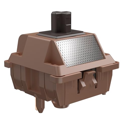 DUROCK Interruptores Mocha Chocolate T1, interruptor tátil completo POK T1 de 62 g, mola longa, difu