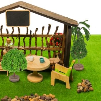 5Pcs Mixed Model Mini Trees: Plastic Miniature Fairy Garden Trees with Wood Bases for Diorama Supplies, Model Train Scenery DIY Landscape & Fairy Garden Decoration