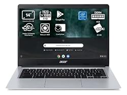 Acer Chromebook 314 CB314-1H - Ordenador Portátil 14" Full HD, Laptop (Intel Celeron N4020, 4GB RAM, 32GB eMMc, Intel UHD Graphics, Chrome OS), PC Portátil Color Plata - Teclado QWERTY Español