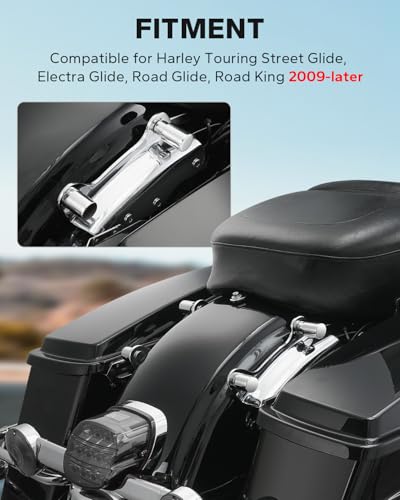 Amazicha 4 PCS Chrome Docking Hardware Covers Compatible for Harley Davidson Touring Street Glide Road King 2009-later