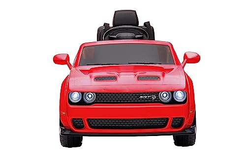 BEST RIDE ON CARS Dodge Challenger, Kids Electric Car 12v Battery Powered Electric Vehicle, Kids Ride-On Toy with LED Lights, Radio, Bluetooth, Remote Control, Red, Large - Thumbnail 2