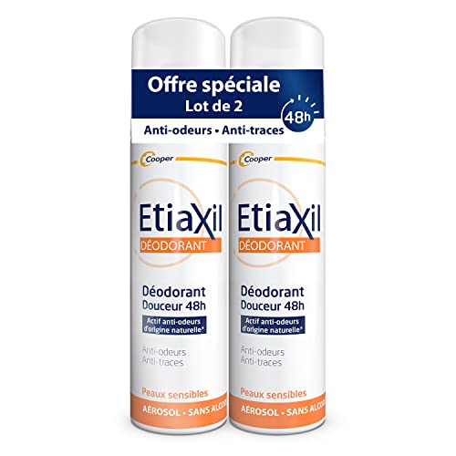 ETIAXIL - Déodorant - Traitement Transpiration Faible - Aisselles - 48h - Aérosol - Fabriqué en France - 150 ml - Lot de 2 Cover