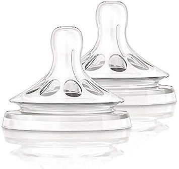 MASTELA� BPA-Free Natural Feeding Nipple for Newborns Babies Compatible with Philips Avent (Transparent) (Natural Feeding Nipple (Pack of 2), Small)