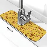 Bonita alfombrilla de grifo de comida roja para fregadero de cocina, absorbente de secado rápido, alfombrilla de drenaje alrededor del grifo para fregadero de cocina, alfombrilla de fregadero de baño
