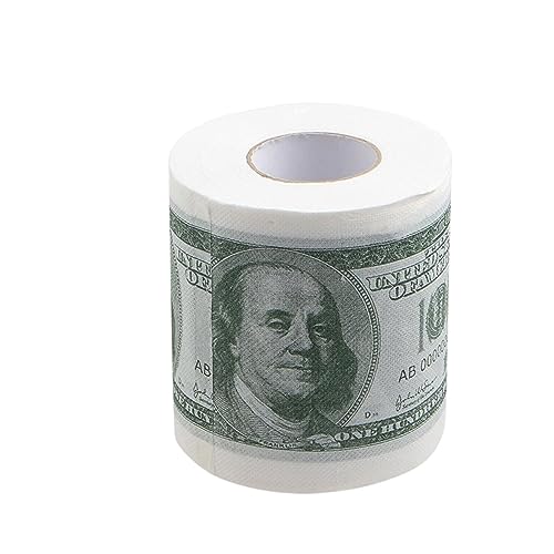 Divertido billete de cien dólares rollo de papel higiénico rollo de dinero $100 regalo novedoso toallas de papel de 2 capas suministros de...