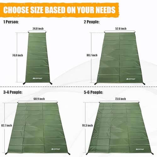Foam Sleeping Pad for Camping - AYAMAYA Foldable Camping Mattress for 3 4 Person, Extra Thick Waterproof Tent Footprint Inner Camping Mat for Outdoor Backpacking Hiking Picnic Camping