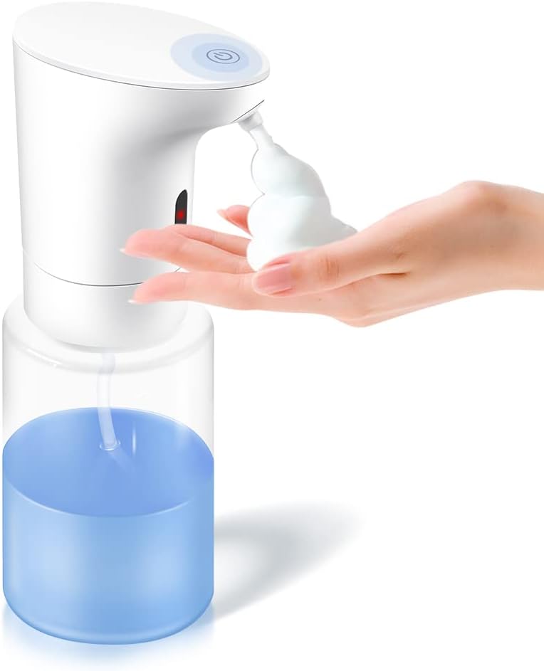Automatic Touchless Soap Dispenser, Foaming Soap Dispenser with Adjustable Switches Infrared Motion Sensor Hand Soap Dispenser for Bathroom Kitchen, 12oz /360ml