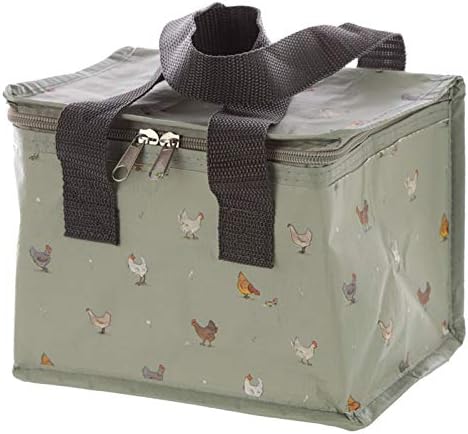 Puckator Willow Farm Chicken Woven Cool Bag Lunch Bag Home Office School Travel Camping Picnic Height 17cm Width 20cm Depth 13cm