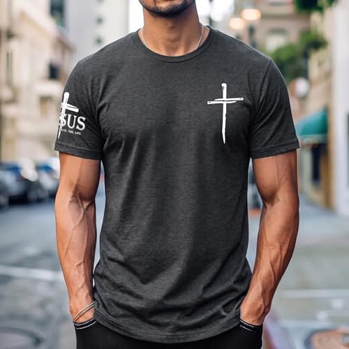 Image of Christian Shirts for Men Jesus Cross Shirt Religious Faith T Shirts