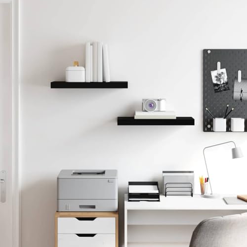 Estantería de pared negra balda flotante ahorro espacio salón 4