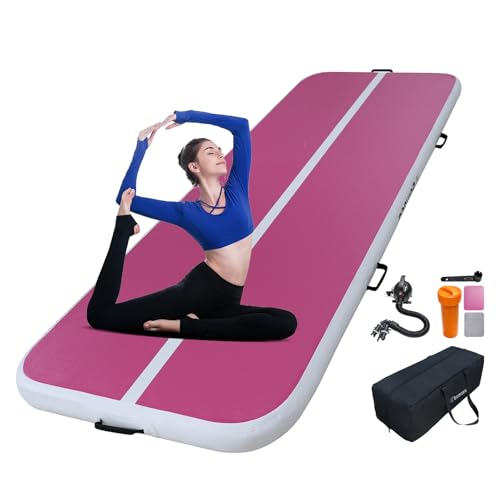 Bomsea Tumbling Matten-Turnmatte Airtrack Aufblasbare Turnmatte Gymnastikmatte Aufblasbar für Zuhause Air Matte Turnen (2M/3M/4M/5M/6M zur Auswahl)