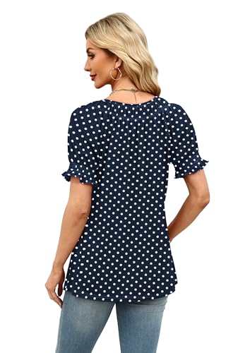 Image of WIHOLL Womens Short Sleeve Square Neck Summer Tops Dressy Casual Blouses Trendy Clothes 2026