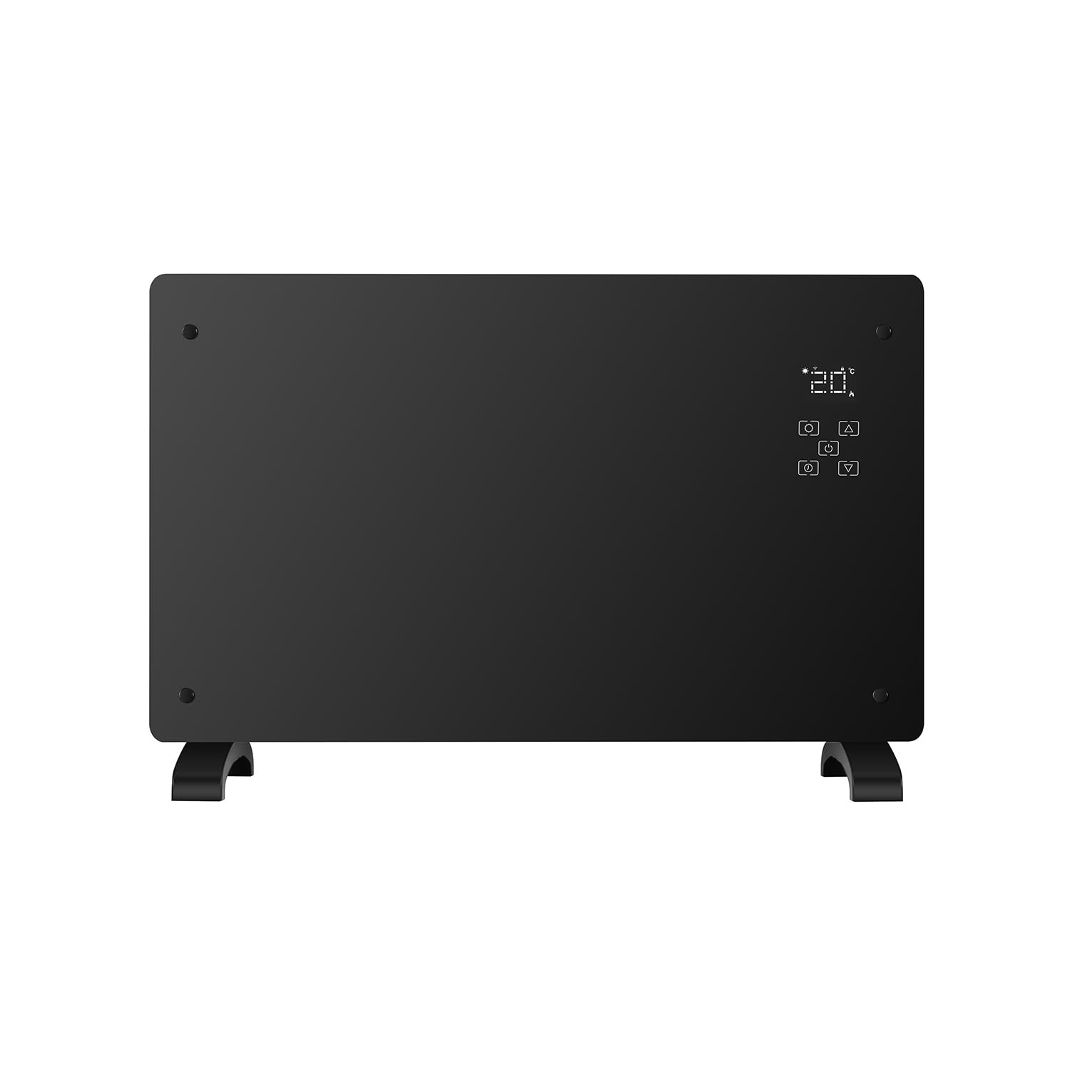 Avilia Termoconvettore Elettrico 1500W in Vetro con Display LED, Comandi Touch, Timer e Tecnologia Avanzata - Fissaggio a Muro o Terra - Compatibilità con Google Assistent e Alexa - 47x77x23cm